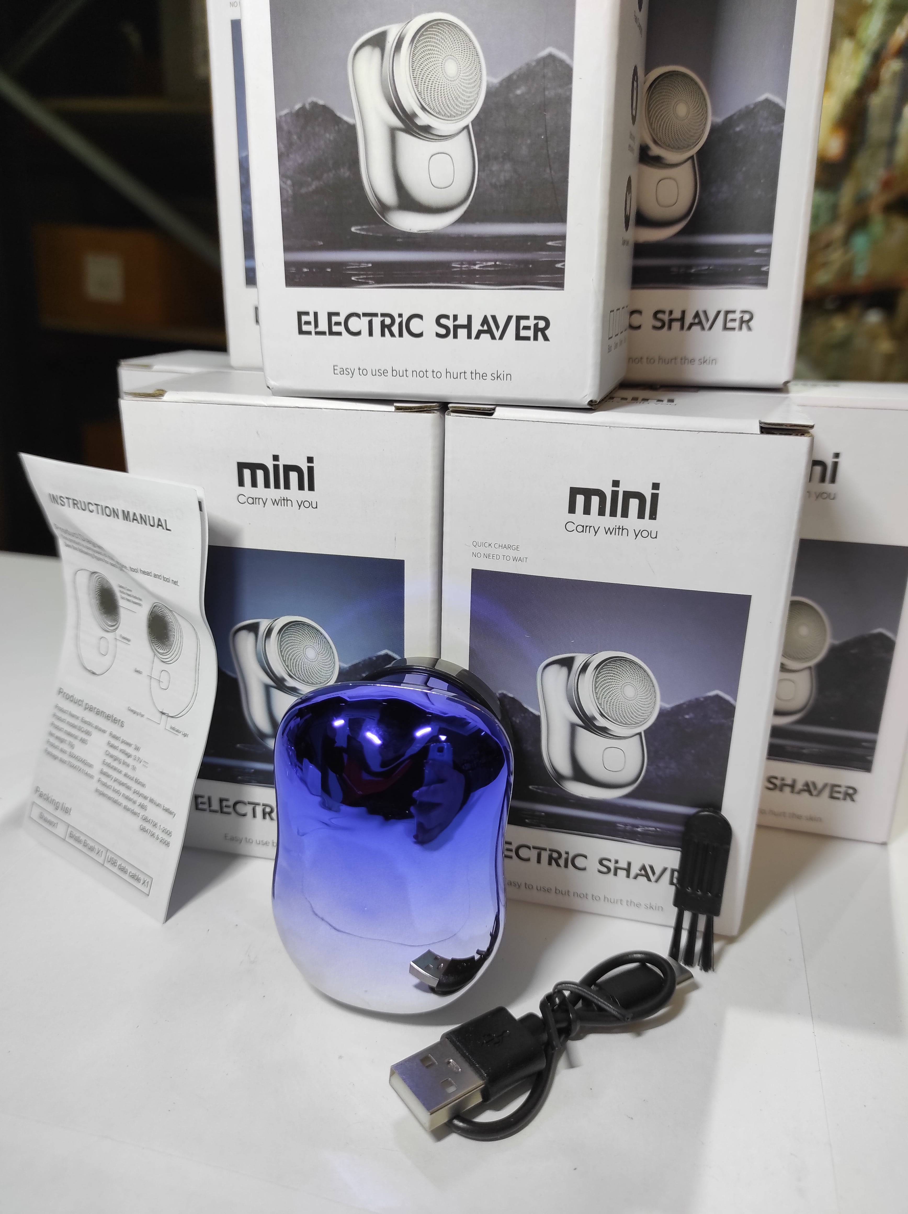 Mini Afeitadora Eléctrica Portátil Azul/Plata - additional image 13