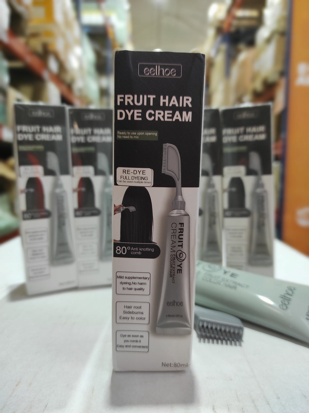 Crema para el cabello con peine para cubrir canas negro - additional image 2